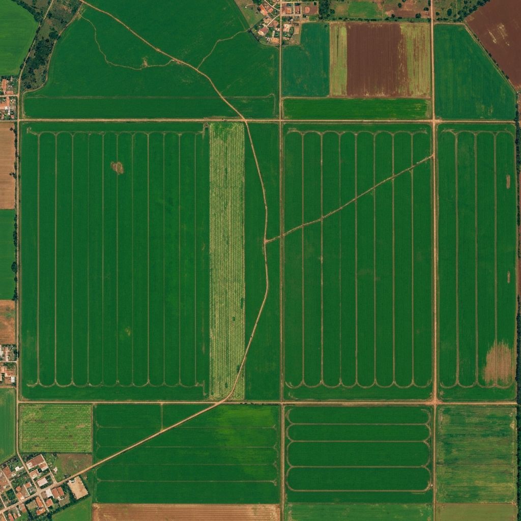 Imagem de satélite da área agrícola